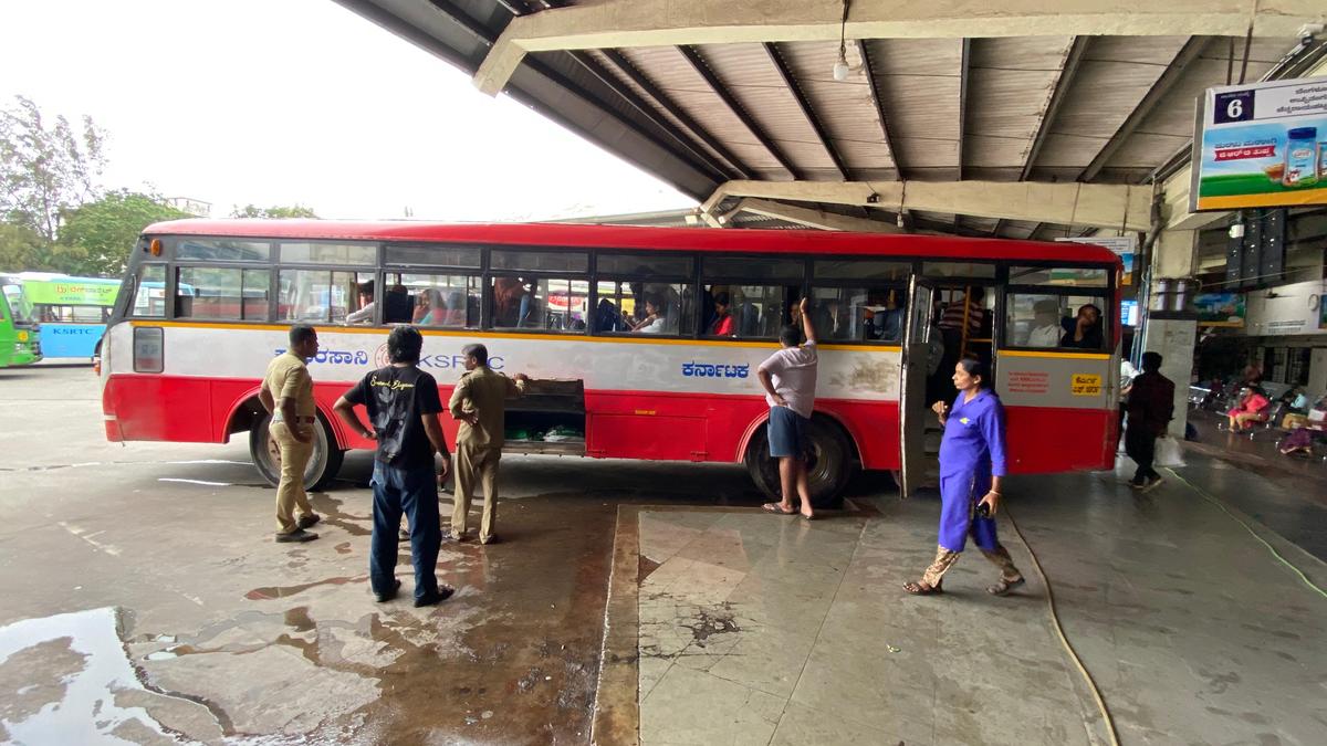 The KSRTC bus stand at Bejai in Mangaluru on August 5, 2025. Employees of State-run transport corporations across Karnataka are on strike. The strike had partial impact on operations in Mangaluru. About 75% of services were operated, claimed officials. Long-distance as well as local buses operated almost as usual, they said. The KSRTC bus stand at Bejai in Mangaluru on August 5, 2025. Employees of State-run transport corporations across Karnataka are on strike. The strike had partial impact on operations in Mangaluru. About 75% of services were operated, claimed officials. Long-distance as well as local buses operated almost as usual, they said.