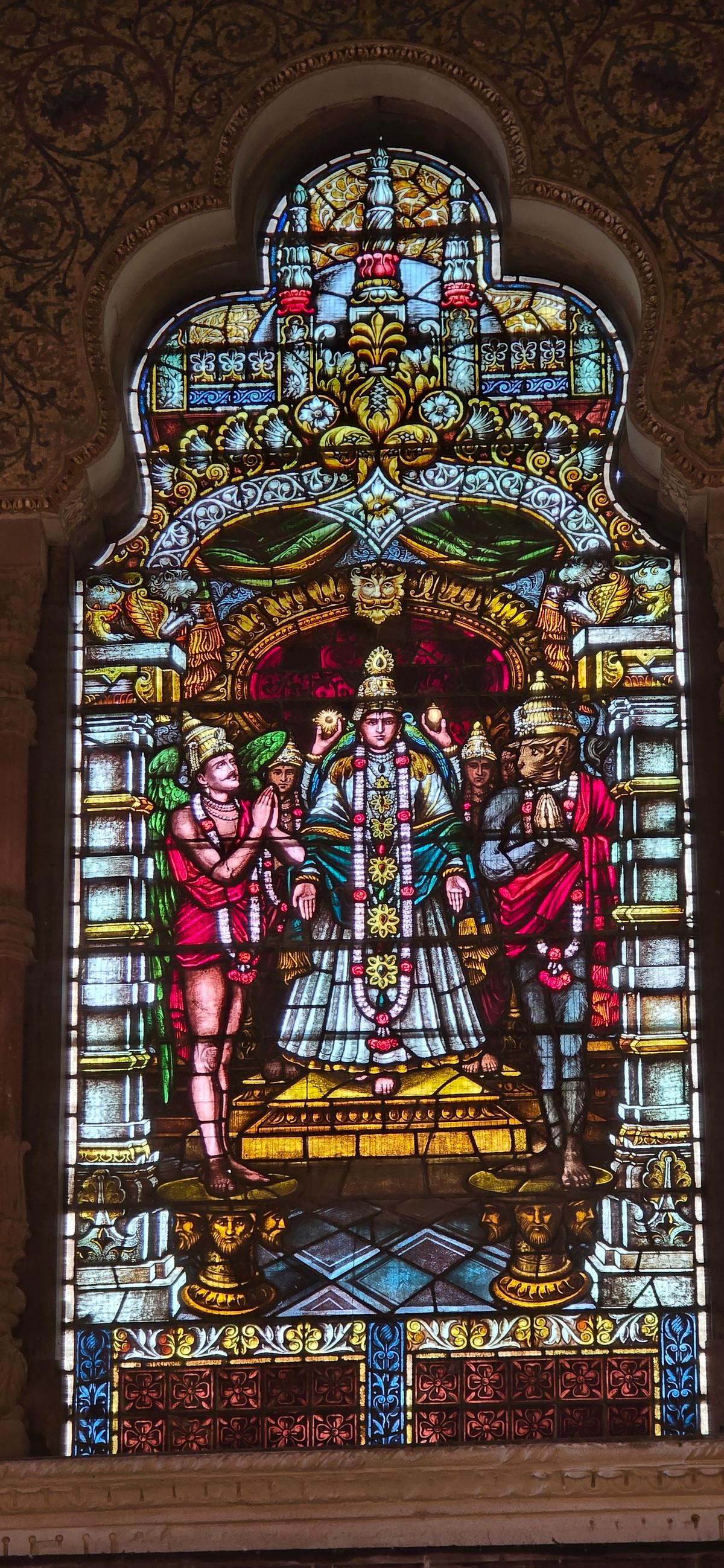 Painel de mosaico italiano, Palácio Laxmi Vilas, Baroda