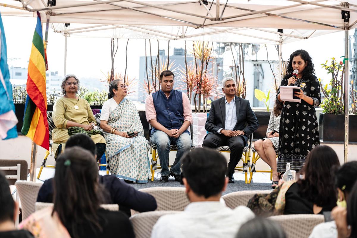 A panel discussion on creating a safe and inclusive space for LGBTQIA+ community in the city during the launch event of Pride Cafe in Bengaluru on January 9, 203. 