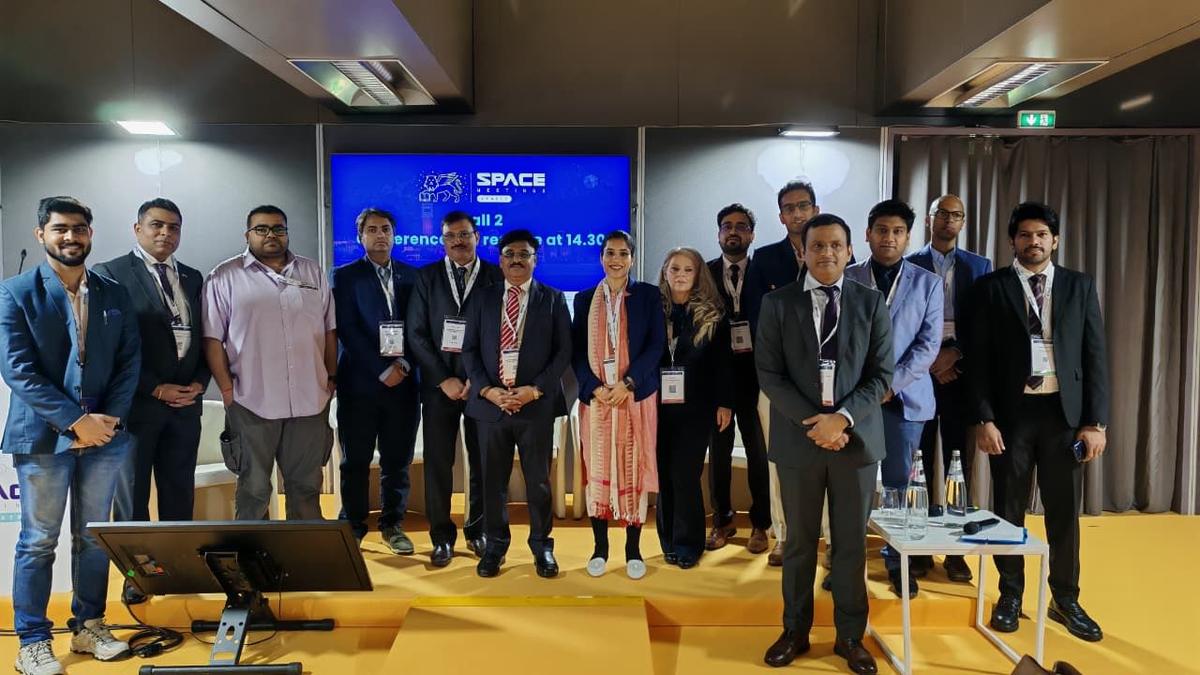 Indian delegation along with representatives of nine space initiatives at the Space Meetings Veneto 2026 in Venice, Italy.
