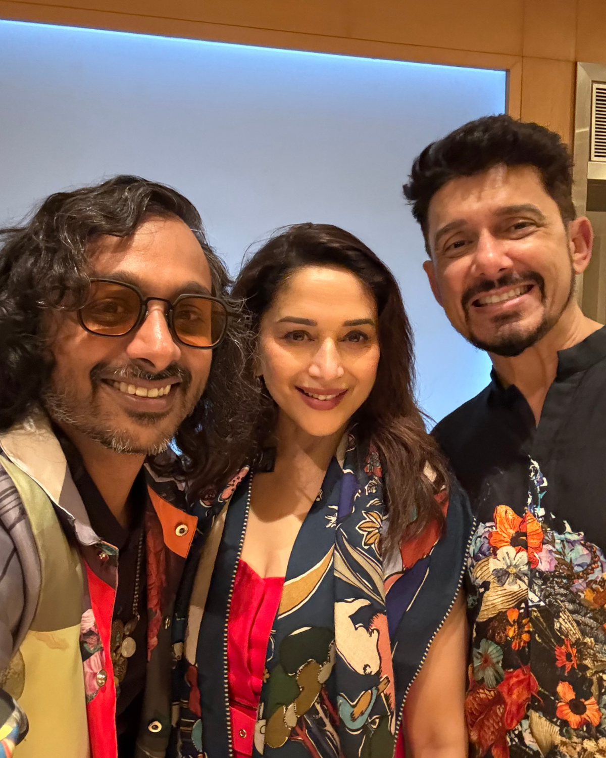 (From left) Raghava, Madhuri, and Dr Nene