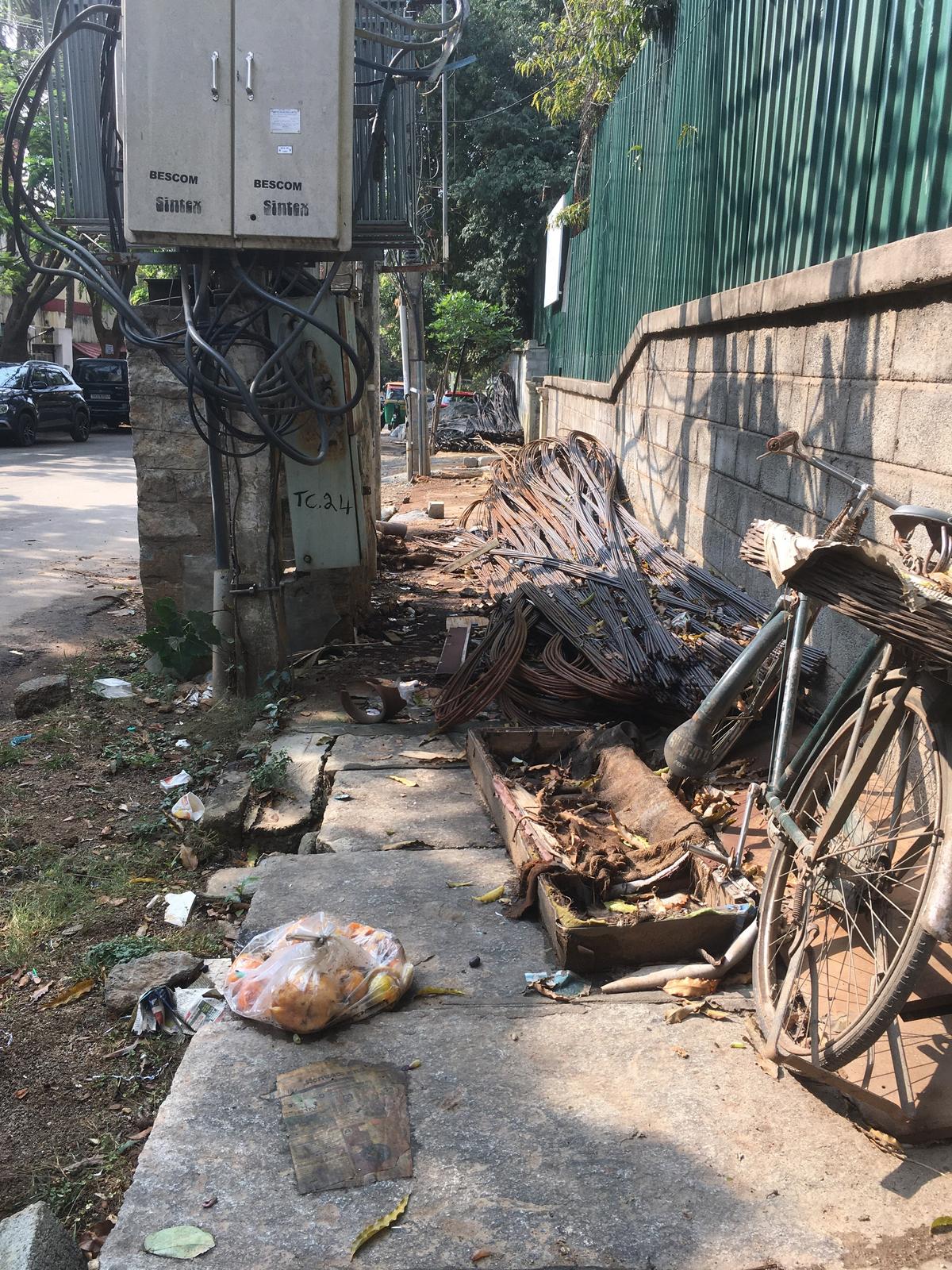 Encroached footpath.