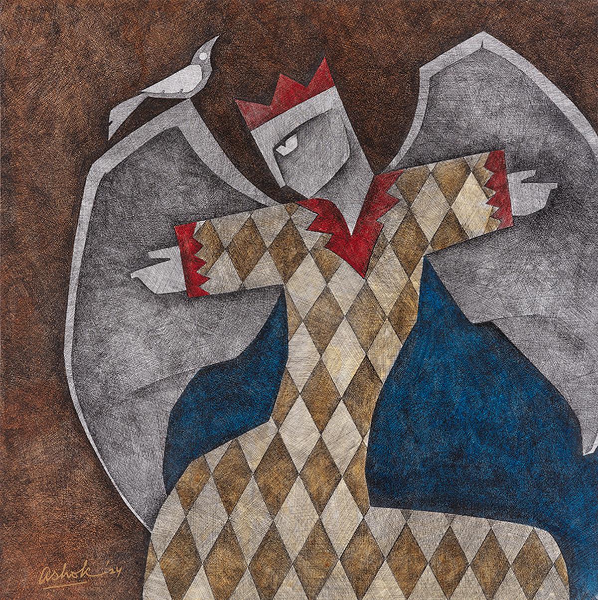 Artwork by Ashok Bhowmick presented by Dhoomimal Gallery.