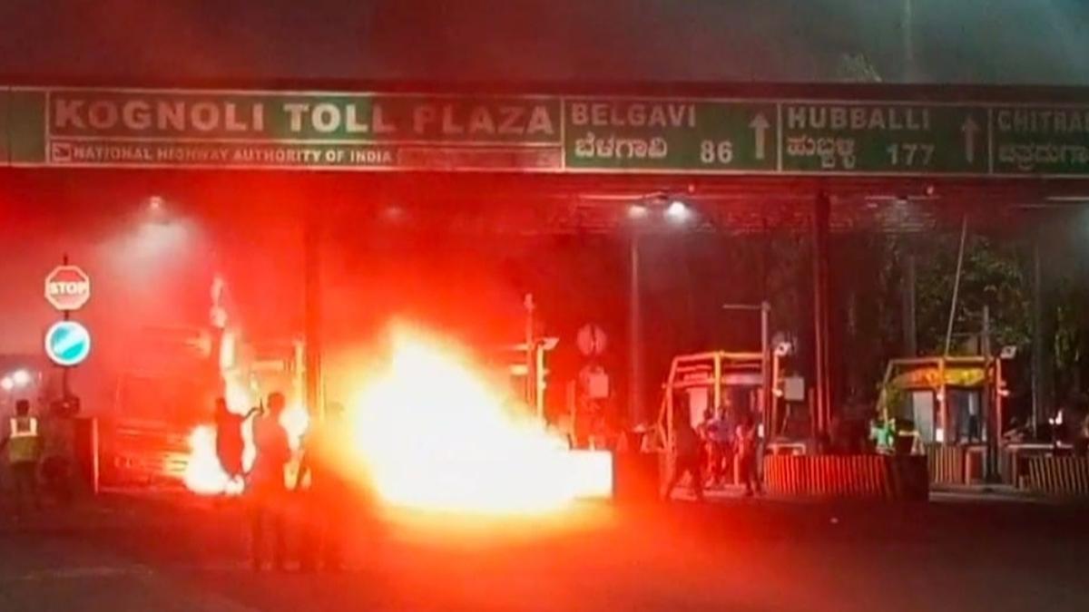 Two collection boxes gutted in Belagavi toll plaza fire