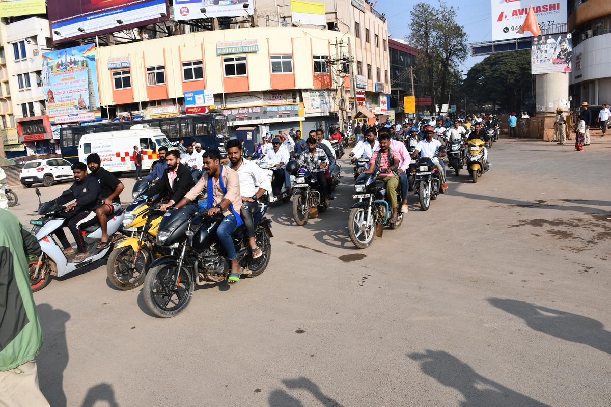 Business establishments in Hubballi Dharwad were shut in response to a call for a bandh by Dalit organisations in protest against alleged derogatory remarks against B.R. Ambedkar by Union Home Minister Amit Shah, on January 9, 2025.