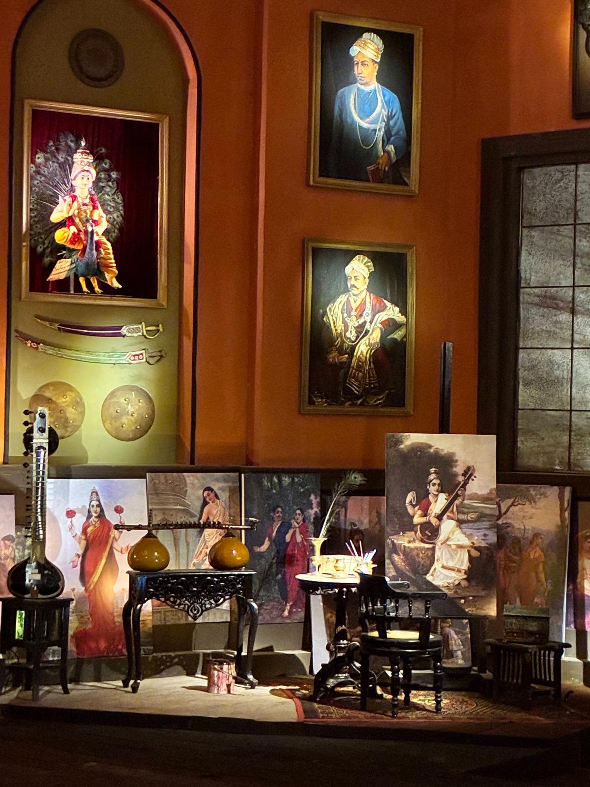 Raja Ravi Varma inspired pandal in Tricone Park