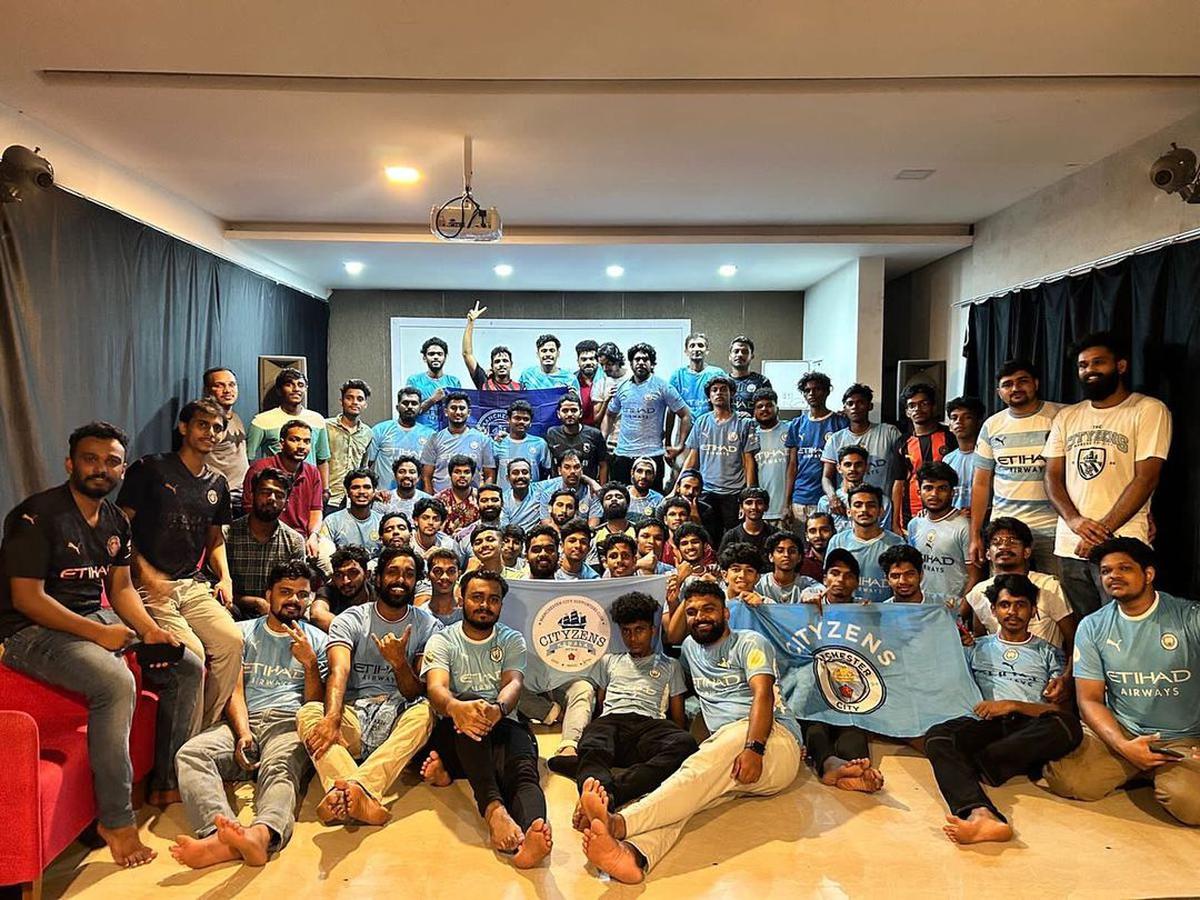 Manchester City fans in Kerala during the screening of one of their matches.