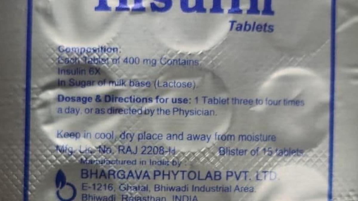 Manufacturing licence of ‘Insulin’ homeopathic tablets cancelled