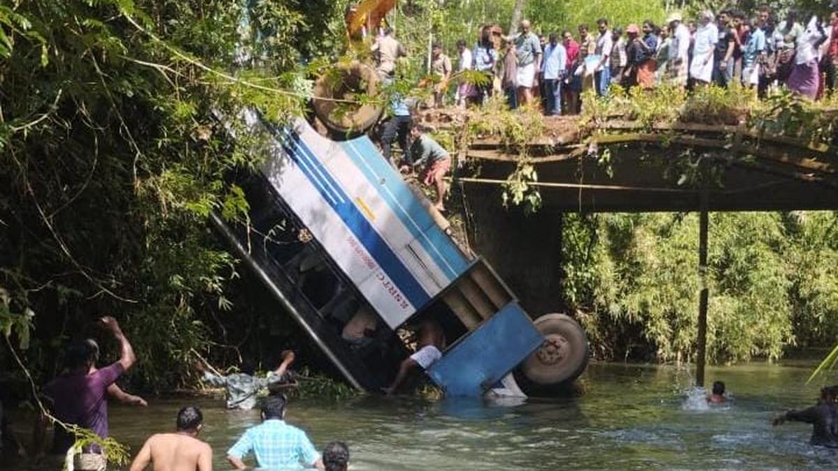 Two killed as bus falls into river in Kozhikode