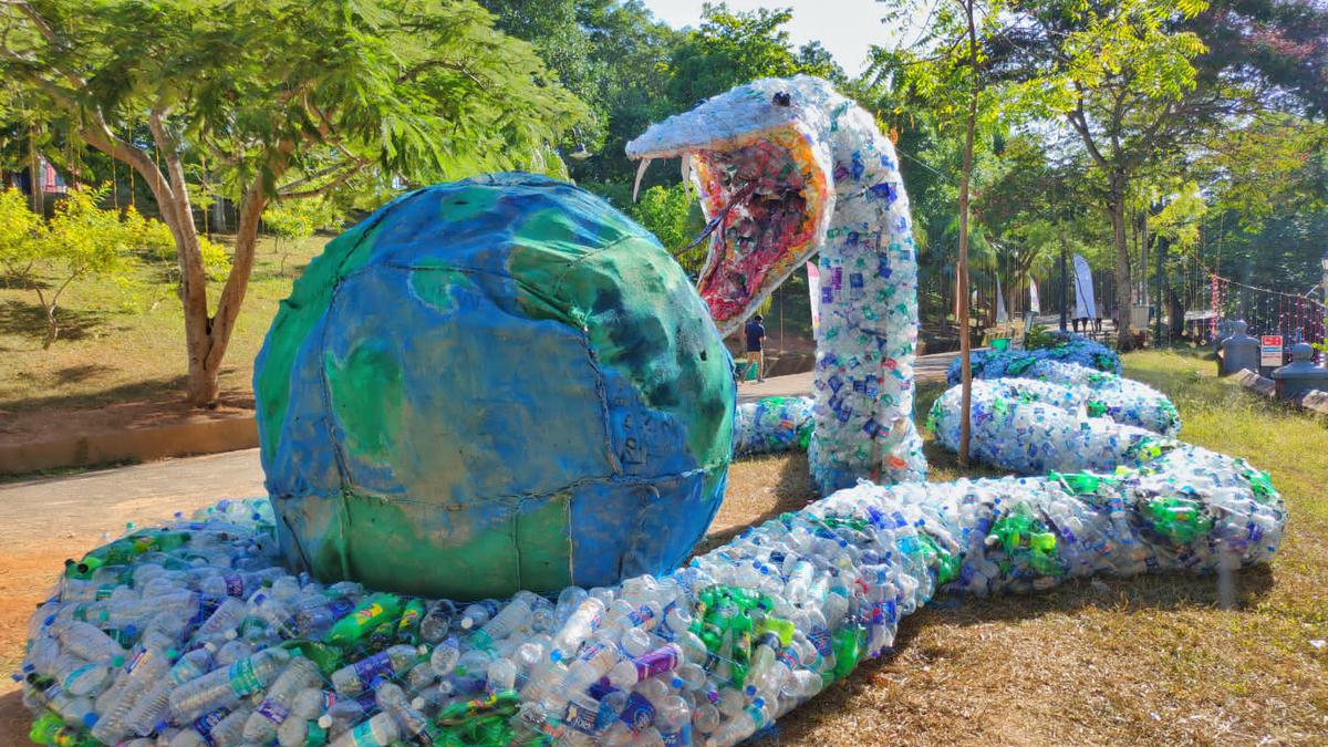 Installation at Onam Week celebrations a reminder of the threat posed by plastics