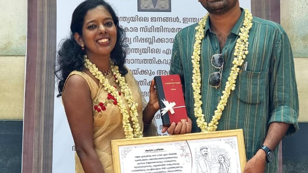 Bound by Constitution, couple enters wedded life