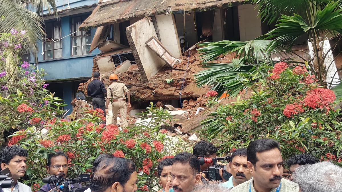 Portion of building collapses at Kottayam Medical College Hospital in Kerala, two injured