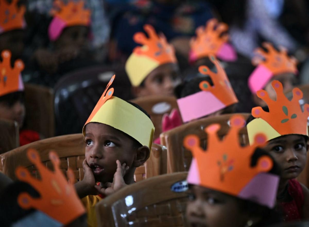 Children have a good time at the Government Girls High School, Ernakulam, as schools in Kerala reopened on Monday. Children have a good time at the Government Girls High School, Ernakulam, as schools in Kerala reopened on Monday.