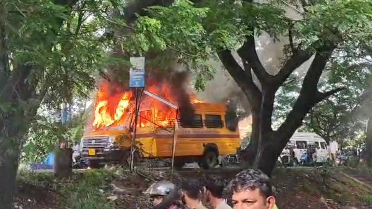 School bus catches fire in Kerala, none injured