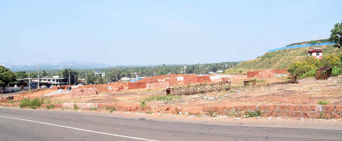A distant view of the runway end safety area extension work at Karipur. A distant view of the runway end safety area extension work at Karipur.
