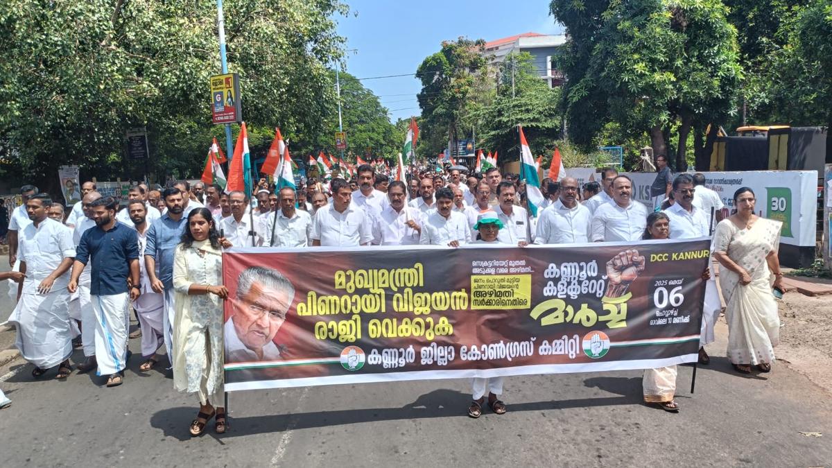 Clashes erupt during Congress march to Kannur Collectorate demanding Kerala CM’s resignation