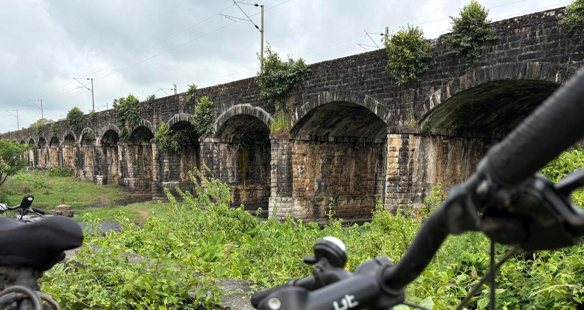 The 15-arch stone rail bridge at Kanhirakadavu, Palakkad.