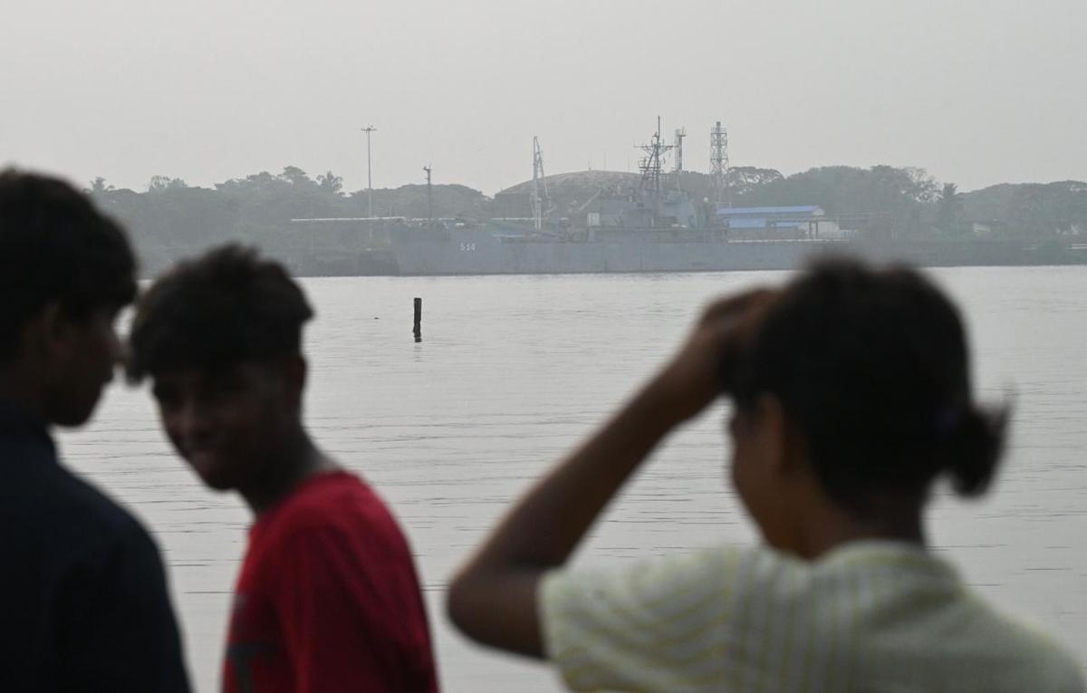 A view of the Iranian ship IRIS Lavan docked in Kochi, Kerala, since March 4 after the vessel had developed technical issues. The ship was in India’s territorial waters for the International Fleet Review in Visakhapatnam. Its crew of 183 are currently accommodated at naval facilities in Kochi.