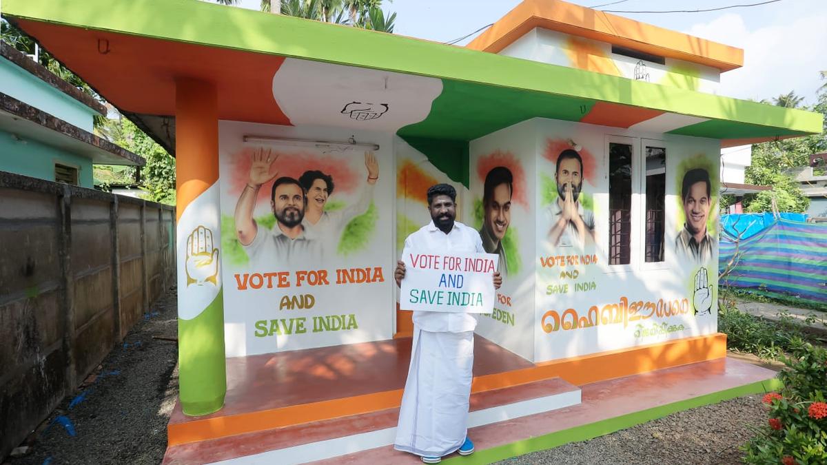 Painting a picture of support on his house walls