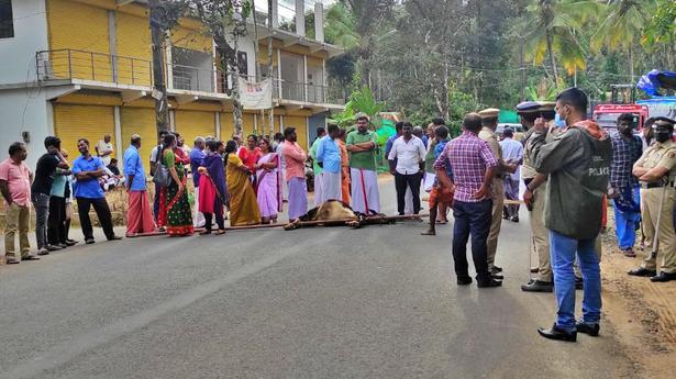 Villagers block traffic seeking protection from wild animal attacks