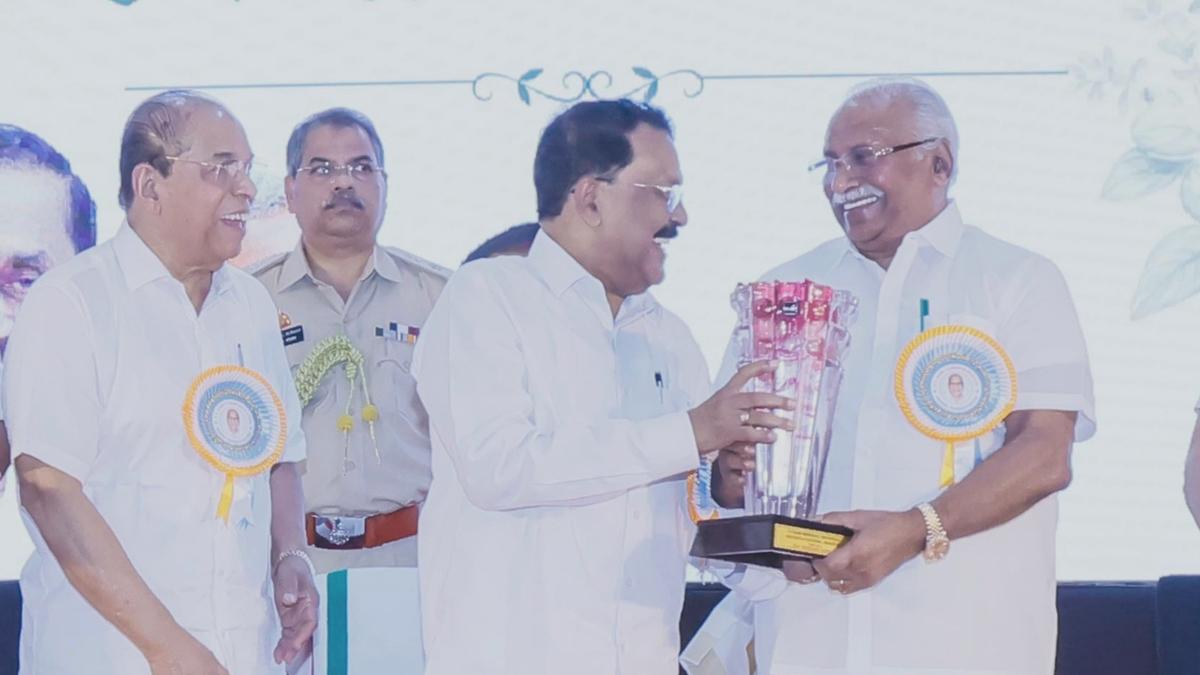 P.V. Sami Award presented to Gokulam Gopalan