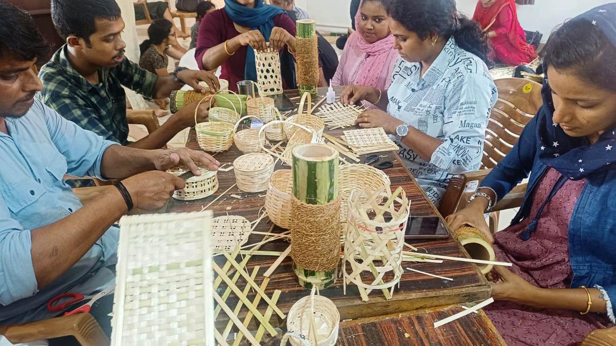 Kudumbasree Buds Schools turn to bamboo handicrafts
