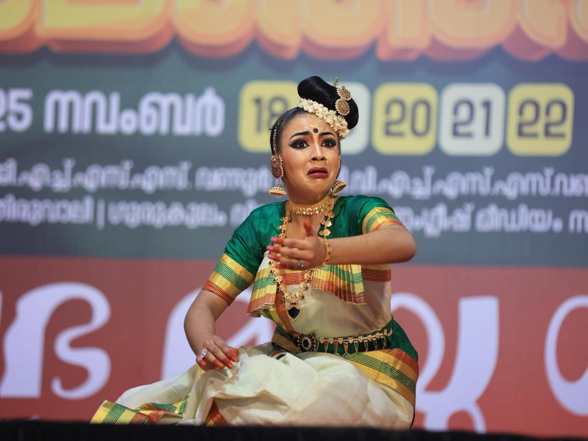 T. Sarangi Krishna from RMHSS, Melattur, won the first prize in Kerala Natanam (HS girls category).