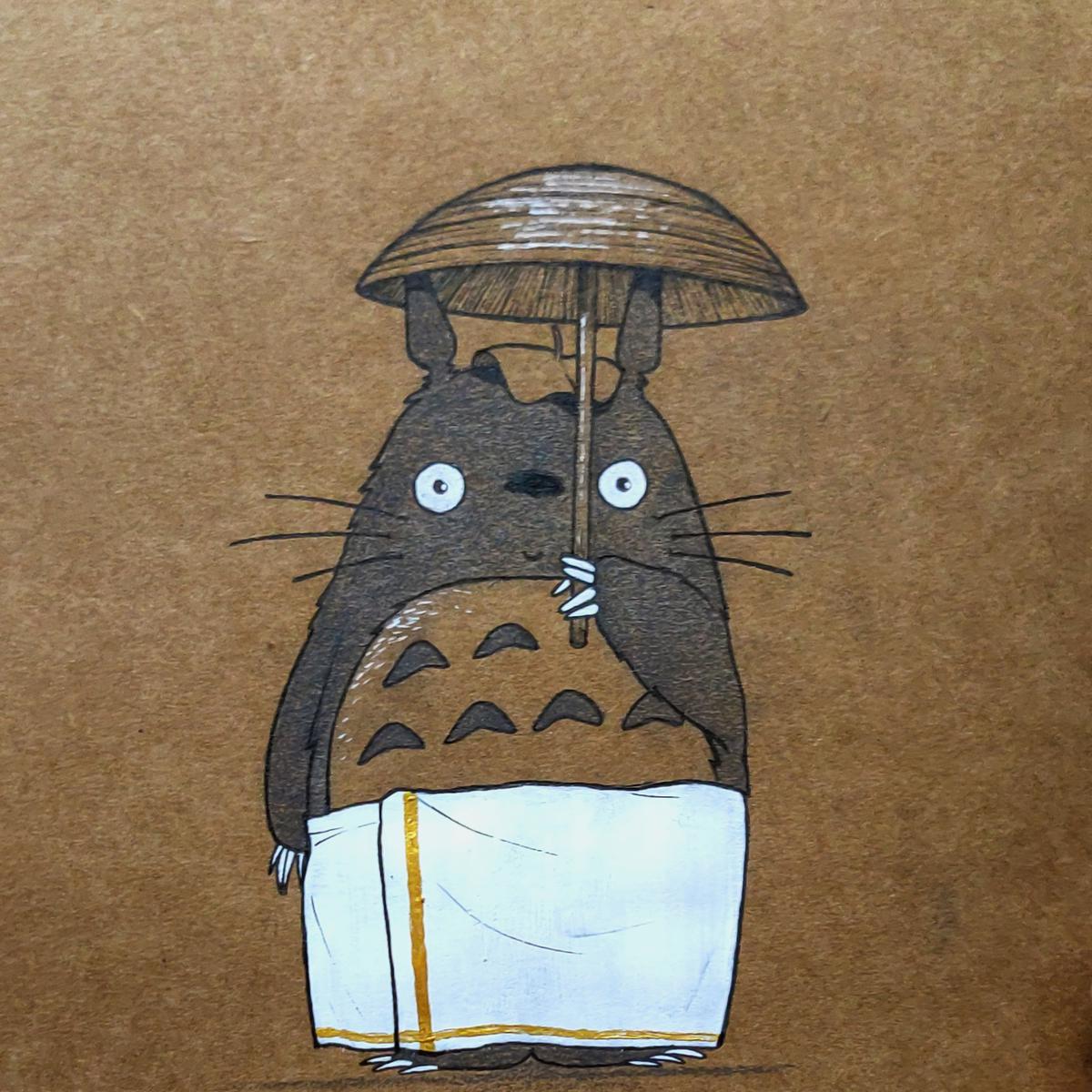 ‘Totoronam’, Treasa’s fan art of the famous magical spirit Totoro from Studio Ghibli’s My Neighbour Totoro (1986)