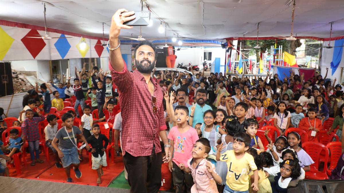 Actor Sanju Sivram drops in on children at Kilikkoottam summer camp