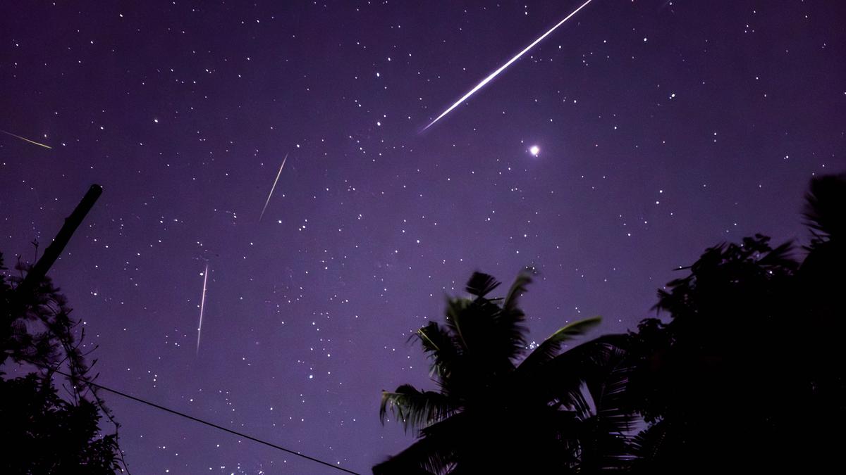 Thiruvananthapuram Observatory staff uses mobile phone to capture the Perseid meteor shower