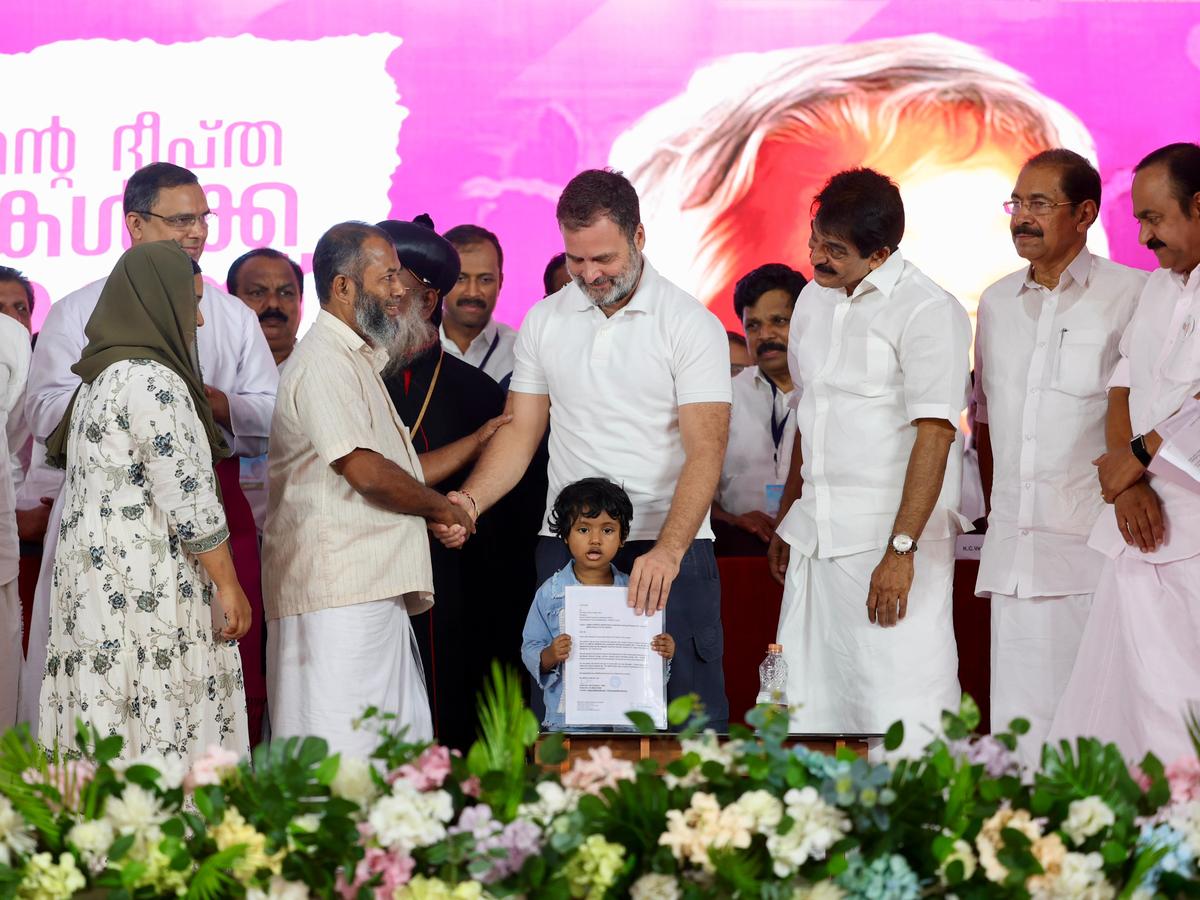 Congress leader Rahul Gandhi during a public meeting held as part of the second death anniversary of former Kerala Chief Minister Oommen Chandy at Puthuppally in Kottayam district of Kerala on Friday (July 18, 2025) Congress leader Rahul Gandhi during a public meeting held as part of the second death anniversary of former Kerala Chief Minister Oommen Chandy at Puthuppally in Kottayam district of Kerala on Friday (July 18, 2025)