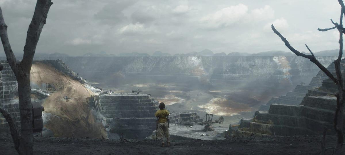 Native land destroyed by strip-mining, a scene from ‘Andor’