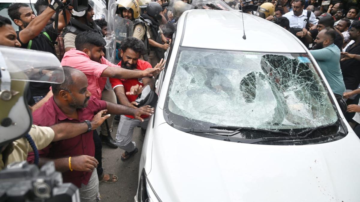 Protesters attack ED officials’ vehicle outside Pinarayi Vijayan’s house in Kerala capital after raids