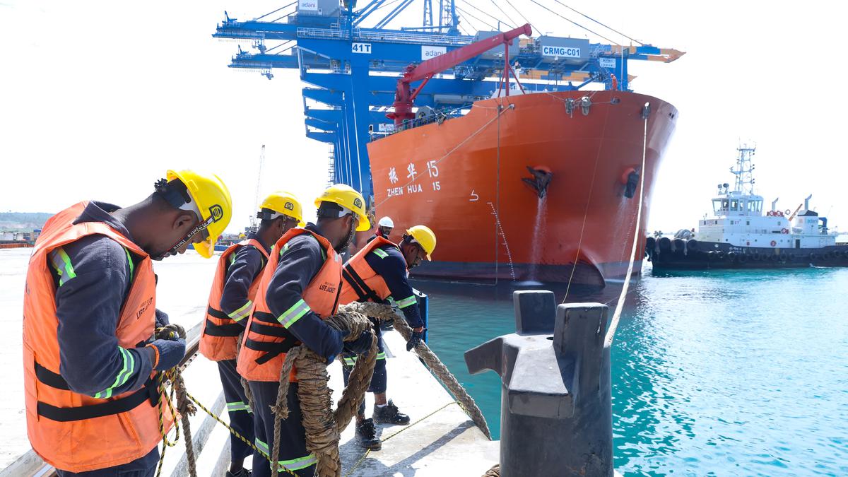 Fourth vessel carrying cranes from China to Vizhinjam docks at seaport