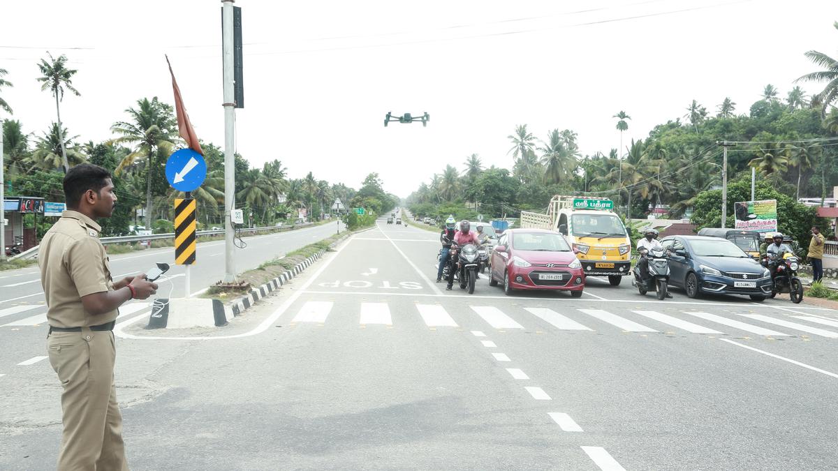 Drone to identify traffic violators