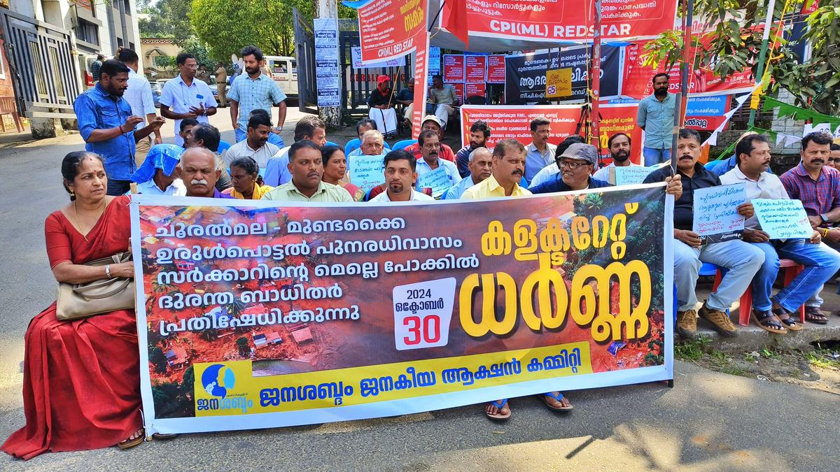 Wayanad landslide survivors stage protest demanding immediate rehabilitation