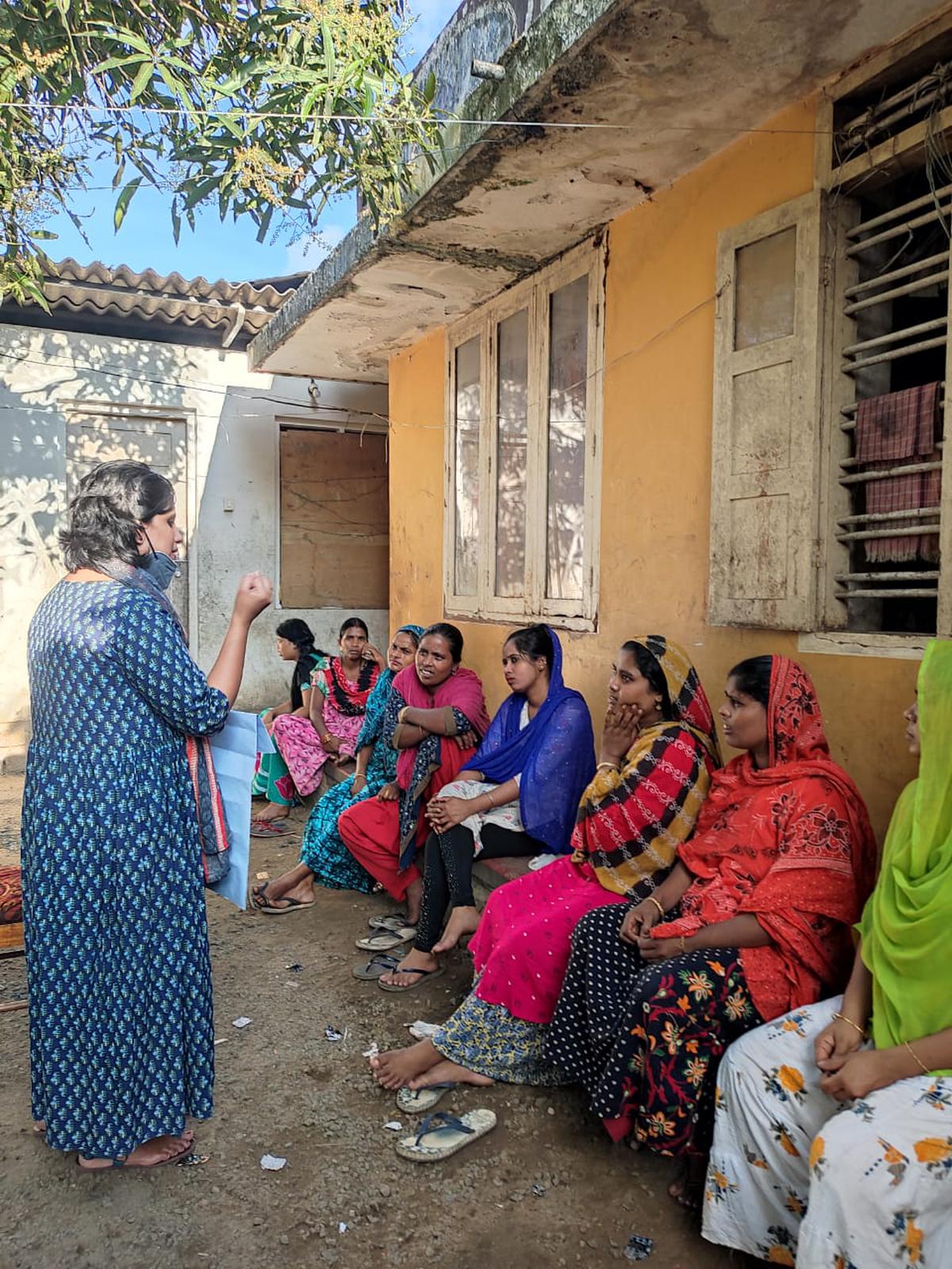 A meeting organised under Kismat village.