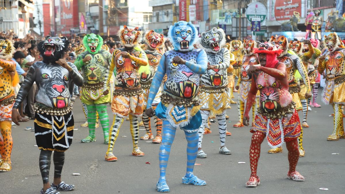 Thrissur city turns into a sea of stripes and spots