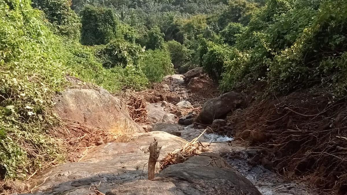 Landslip wipes out rubber plantation in Malappuram - The Hindu