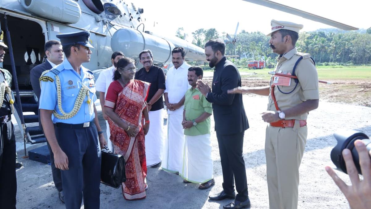 Helicopter carrying President Droupadi Murmu gets stuck on helipad during Sabarimala visit