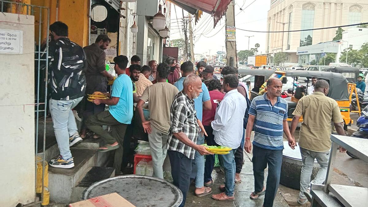 Encroachments on the footpath along GST Road inconveniences pedestrians