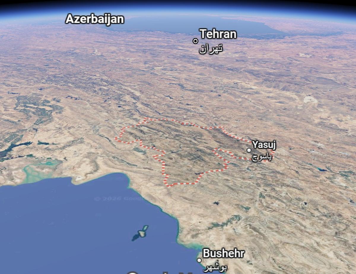 Google Maps image locates Iran’s Kohgiluyeh and Boyer-Ahmad Province.