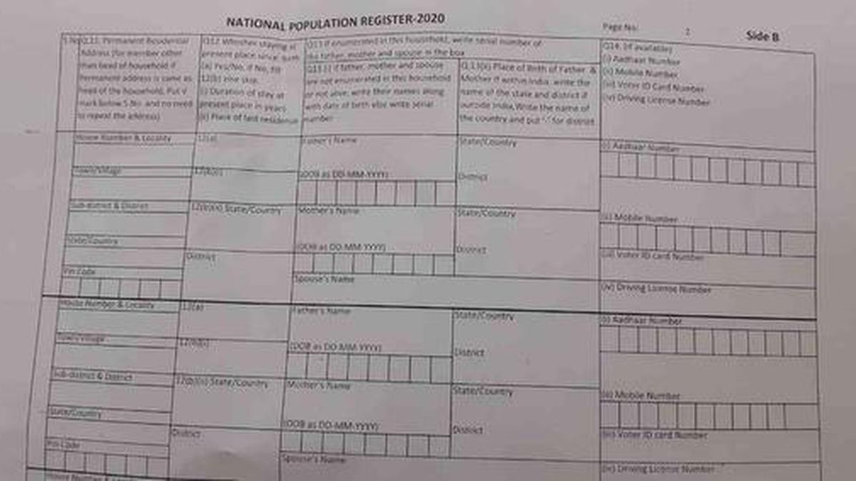 Media images of ‘National Population Register 2020 forms’ spark confusion