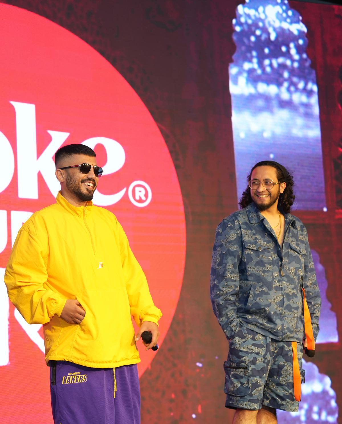 Seedhe Maut on stage during the’ Coke Studio Bharat’ launch event 