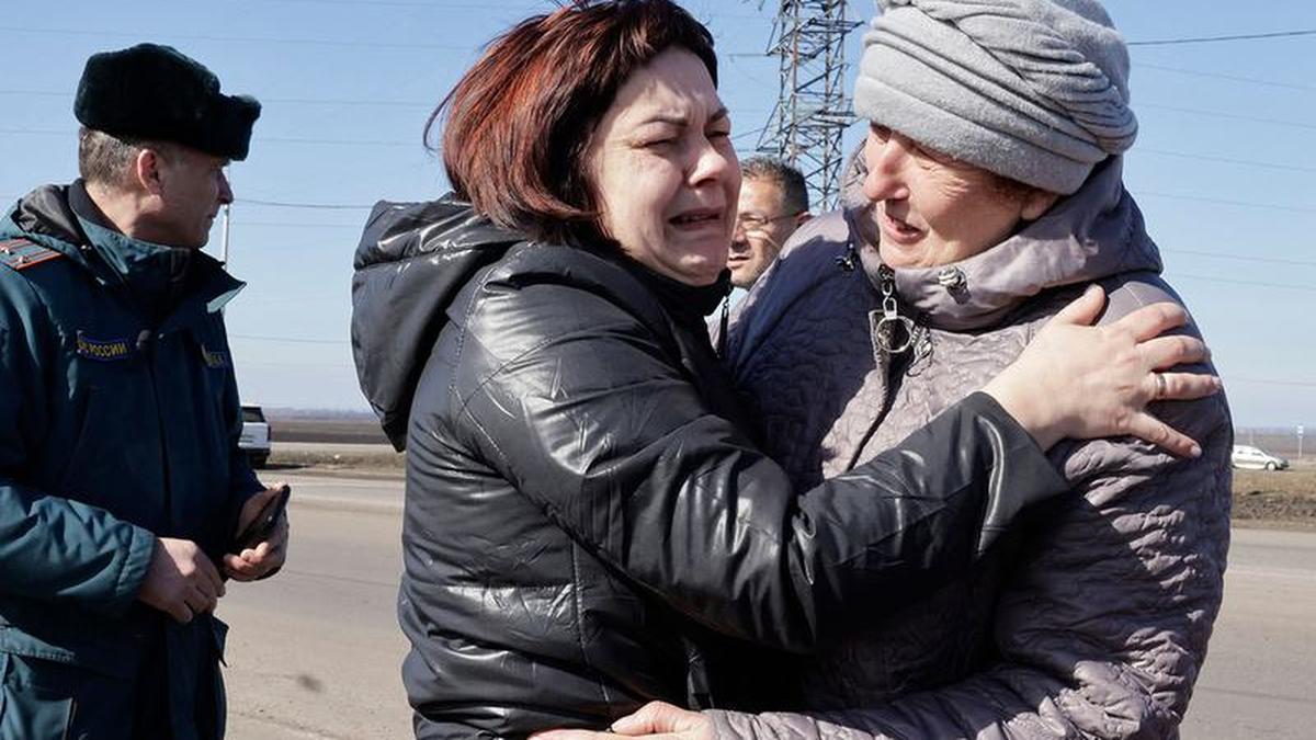 Russian evacuees from Kursk reunite with their families