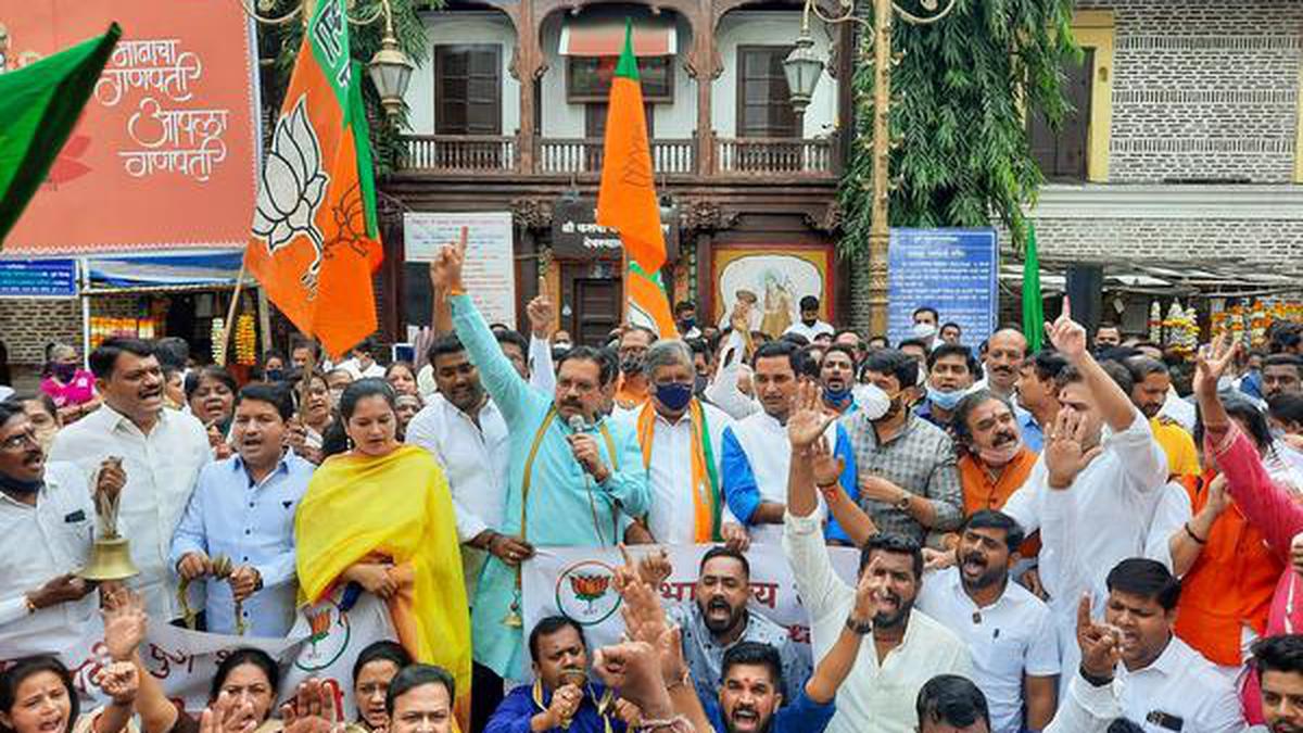 Maharashtra BJP launches protest for reopening temples