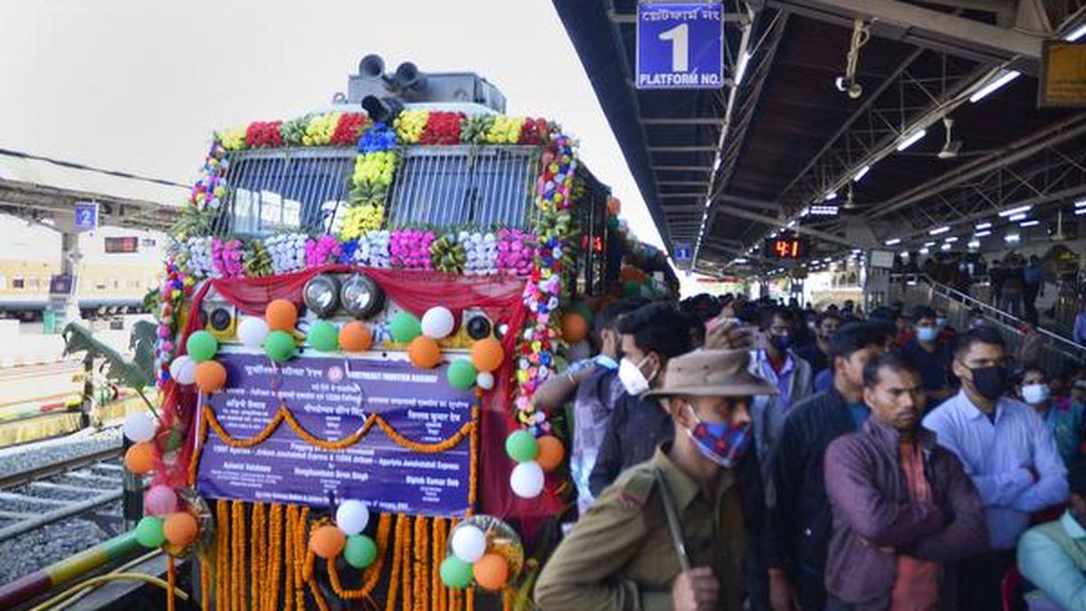 Firstever goods train reaches Rani Gaidinlu station in Manipur The Hindu