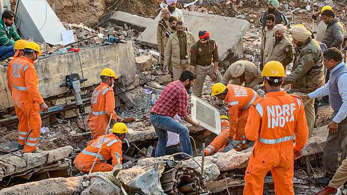 Mohali building collapse: Debris removal operations at site