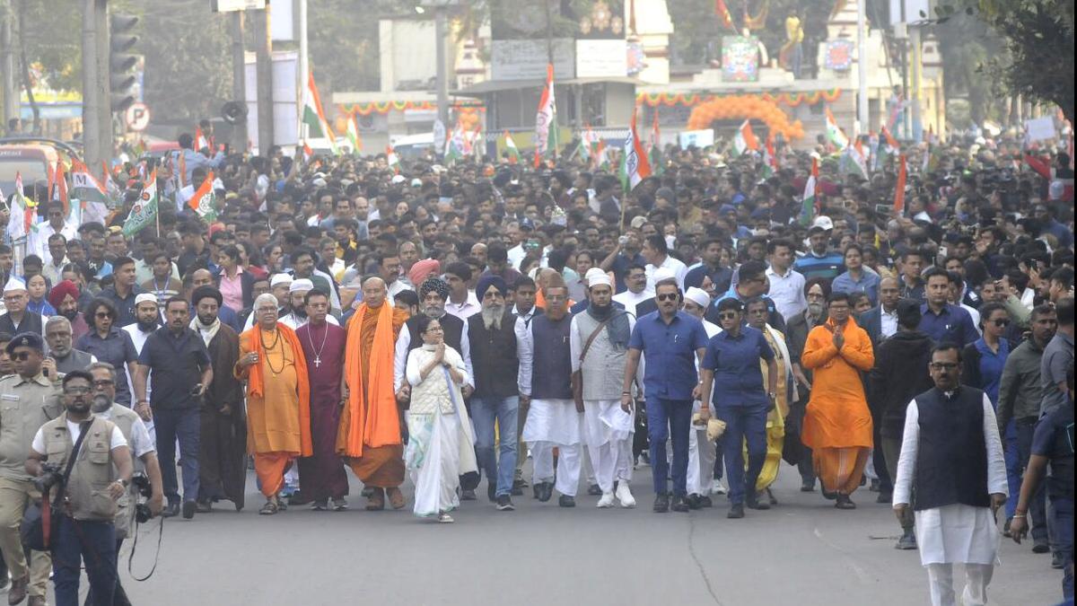 On consecration day, West Bengal Chief Minister Mamata leads rally for harmony