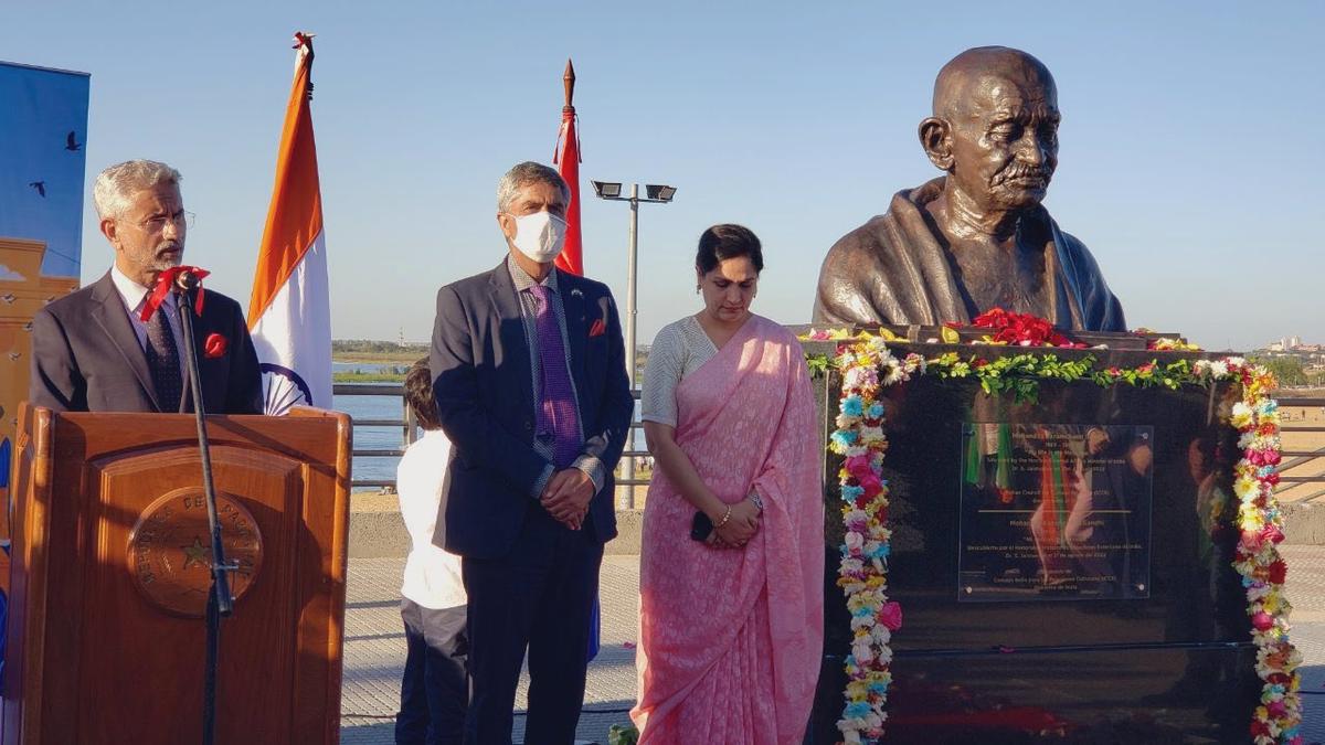 Jaishankar unveils bust of Mahatma Gandhi in Paraguay The Hindu